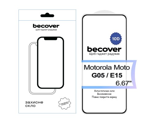 Скло захисне BeCover Motorola Moto G05 / E15 10D Black (713575)