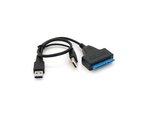 Перехідник USB 3.0 AM + USB 2.0 AM to SATA 0.1m for HDD/SSD black Voltronic (YT-C3.0+2.0-SATA/0.1)