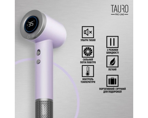 Фен для тварин Tauro Pro Line з технологією генерації негативних іонів з вилкою ЄС рожевий (TPL70273)