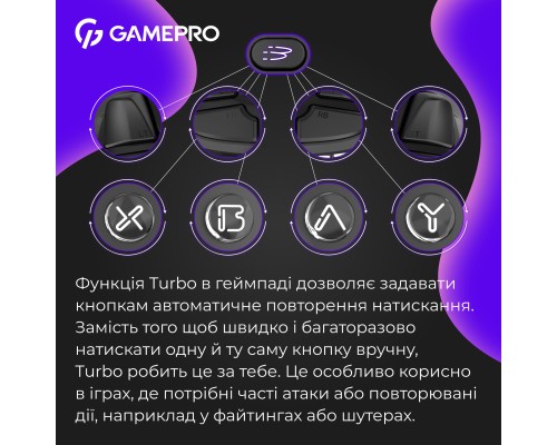Геймпад GamePro із зарядною станцією BT 5.3/USB/2.4 ГГц (Switch/PC/iOS/Android) RGB Black (GPX13BDOC)