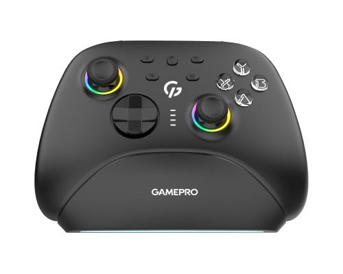 Геймпад GamePro із зарядною станцією BT 5.3/USB/2.4 ГГц (Switch/PC/iOS/Android) RGB Black (GPX13BDOC)