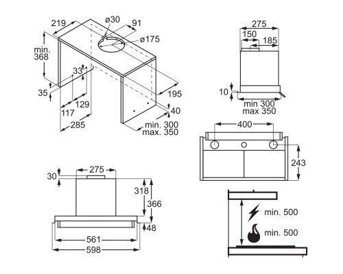 Витяжка кухонна Electrolux LFP516K