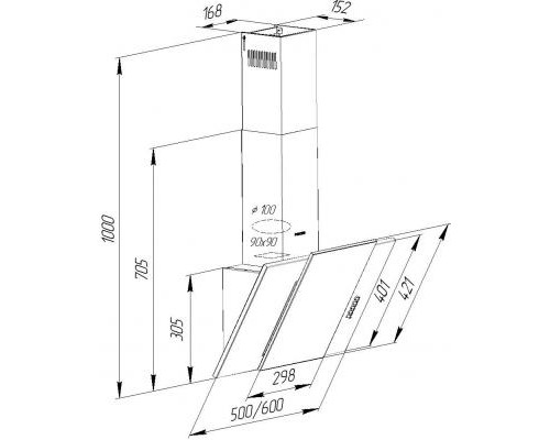 Витяжка кухонна Pyramida KZ 60 BL