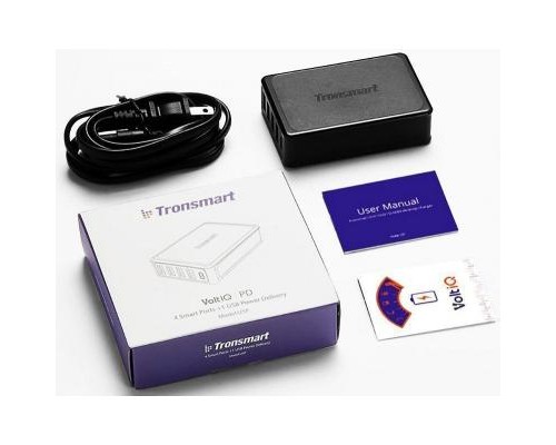 Зарядний пристрій Tronsmart U5P 60W USB PD Desktop Charger with VoltiQ Black (232389)