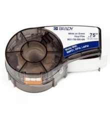 Стрічка для принтера етикеток Brady 19.05mm/6.4m винил, белый на зеленом (M21-750-595-GN)