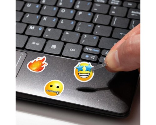 Наклейка на клавіатуру SampleZone прозора, білий (SZ-N-W)