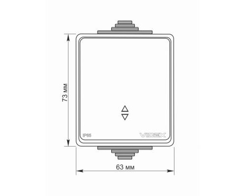 Перемикач Videx BINERA IP65 зовнішній 1кл прохідний (BINERA IP65 наружный 1кл проходной)