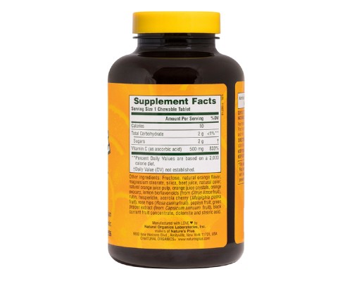 Вітамін Natures Plus Вітамін С, Orange Juice Vitamin C, 500 мг, Nature's Plus, 90 (NTP2465)