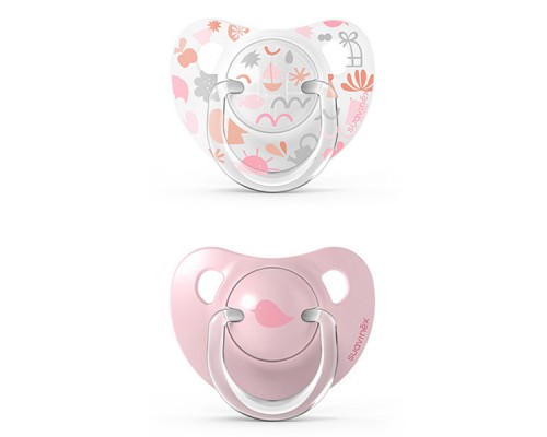 Пустушка Suavinex Memories історії малюків 0-6 міс. 2 шт. рожева (307177)