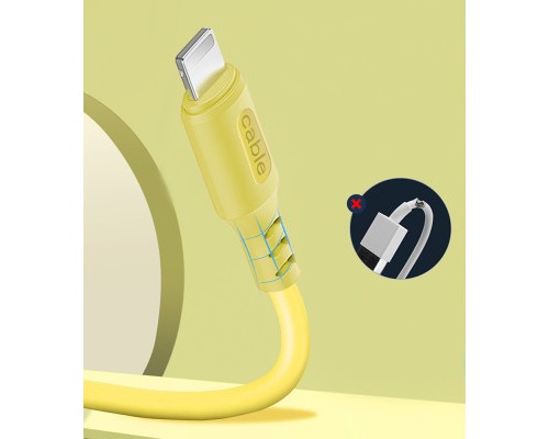Дата кабель USB 2.0 AM to Type-C 1.0m soft silicone yellow ColorWay (CW-CBUC043-Y)