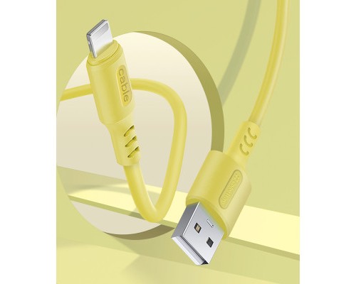 Дата кабель USB 2.0 AM to Type-C 1.0m soft silicone yellow ColorWay (CW-CBUC043-Y)