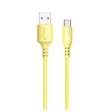 Дата кабель USB 2.0 AM to Type-C 1.0m soft silicone yellow ColorWay (CW-CBUC043-Y)