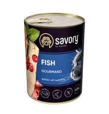 Вологий корм для кішок Savory Cat Can Adult для вибагливих котів (риба) 400 г (4820232630655)