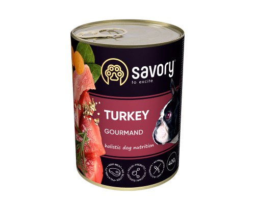 Консерви для собак Savory Dog Gourmand індичка 400 г (4820232630518)