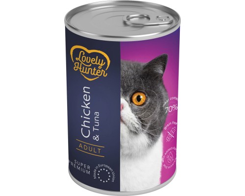 Консерви для котів Lovely Hunter Sterilised with Chicken and Tuna 400 г (LHU45615) Консерви для котів Lovely Hunter Sterilised with Chicken and Tuna 400 г (LHU45615)