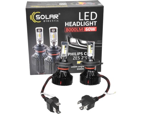 Автолампа SOLAR H4 12/24V 6500K 8000Lm 60W ZES Chip (8304)