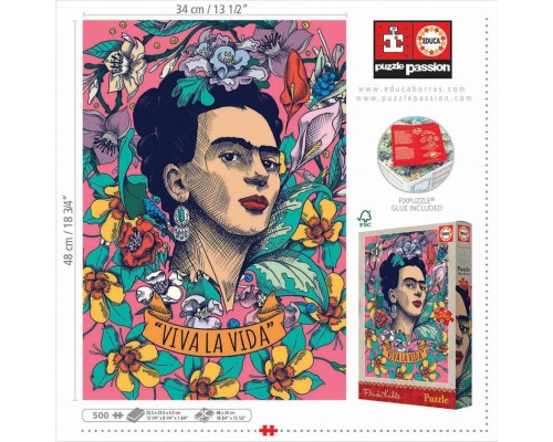 Пазл Educa Viva la Vida Фріда Кало 500 елементів (6337248)