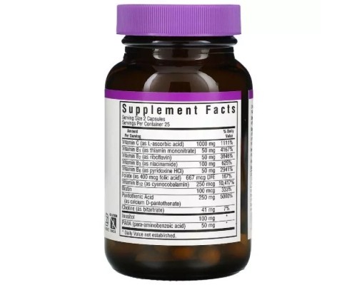 Мультивітамін Bluebonnet Nutrition Стрес В-Комплекс, Stress B-Complex, 50 вегетаріанських капсул (BLB-00422)