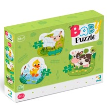 Пазл DoDo 3 в 1 Сільські тварини (300393)
