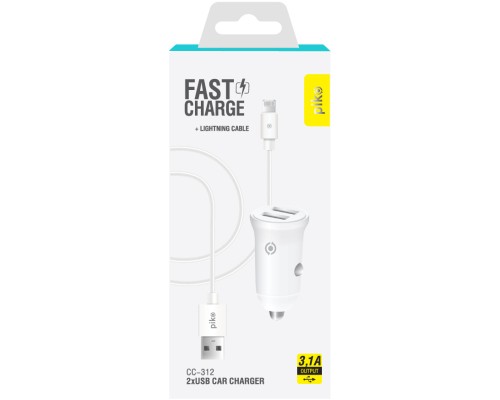 Зарядний пристрій Piko CC-312 (2USB3,1A) + Lightning cable (1283126538810)
