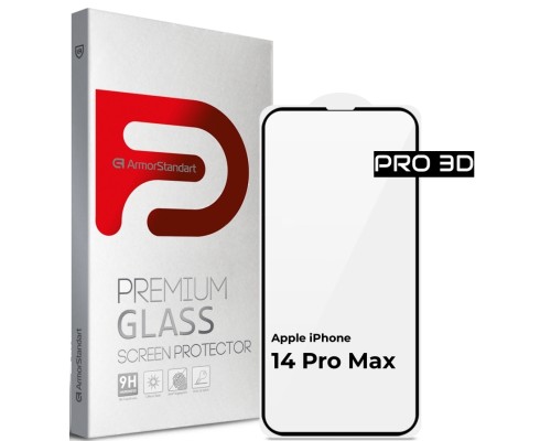 Скло захисне Armorstandart Pro 3D Apple iPhone 14 Pro Max Black (ARM66356)