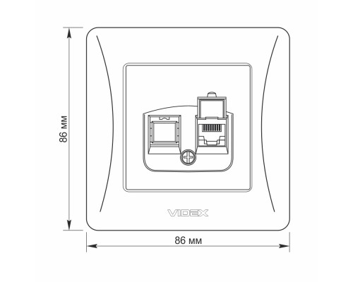Комп'ютерна розетка Videx BINERA CAT6 (VF-BNSK1PC6-W)