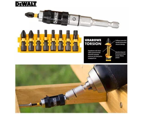 Набір біт DeWALT IMPACT TORSION, ударні, Torx, Philips, Pozidriv, L=25 мм, 10 шт (DT70578T)