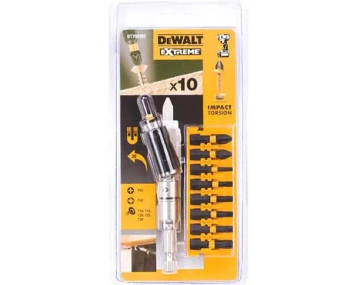 Набір біт DeWALT IMPACT TORSION, ударні, Torx, Philips, Pozidriv, L=25 мм, 10 шт (DT70578T)