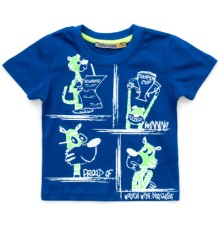 Футболка дитяча First kids з коміксами (2028-98B-blue)