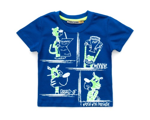 Футболка дитяча First kids з коміксами (2028-98B-blue) Футболка дитяча First kids з коміксами (2028-98B-blue)