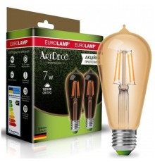 Лампочка Eurolamp ST64 7W E27 2700K (MLP-LED-ST64-07273(Amber))