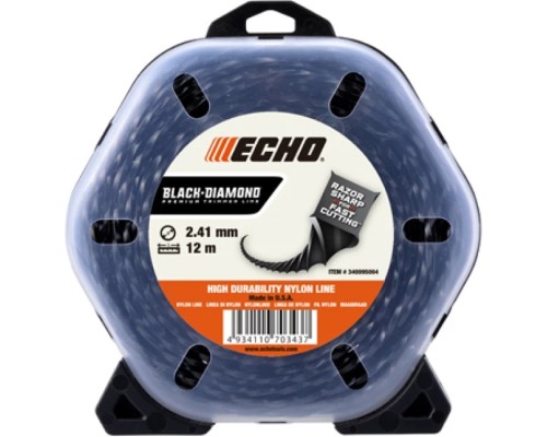Жилка косильна ECHO d-2,41мм 41м Black Diamond (340095070)
