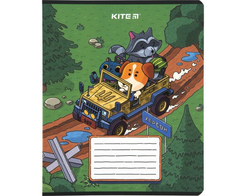 Зошит Kite Пес герой 18 аркушів, клітинка (K23-236-3)
