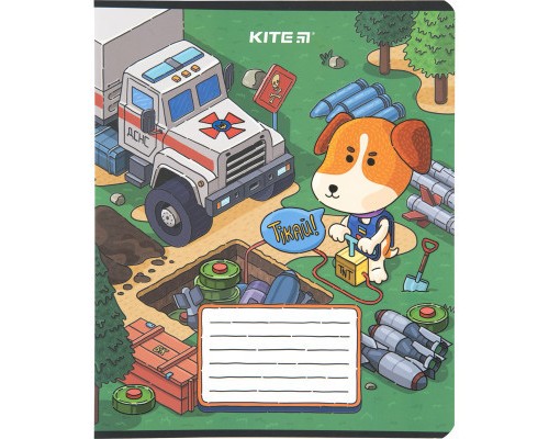 Зошит Kite Пес герой 18 аркушів, клітинка (K23-236-3)