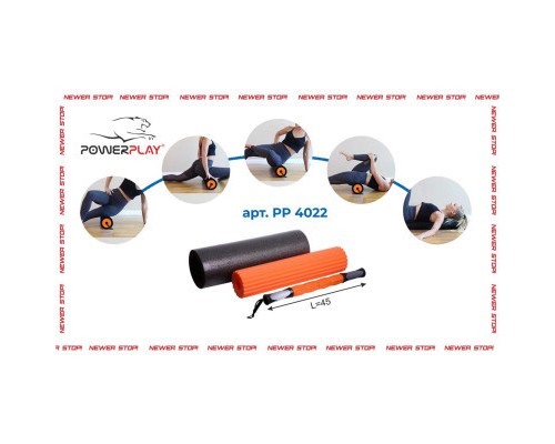 Масажний ролик PowerPlay Therapy Roller 022 Набір 3 в 1 Чорно-Помаранчевий (PP_4022)
