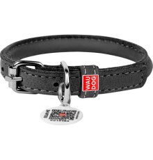 Нашийник для тварин WAUDOG Soft з QR паспортом круглий Д 8 мм Д 25-33 см чорний (22321)