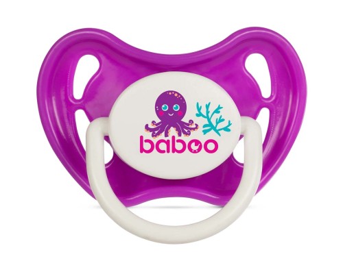 Пустушка Baboo Sea Life силіконова, 0+ міс (фіолетова) (5-031)