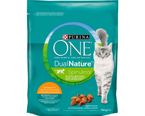 Сухий корм для кішок Purina One DualNature з куркою 750 г (7613036257633)