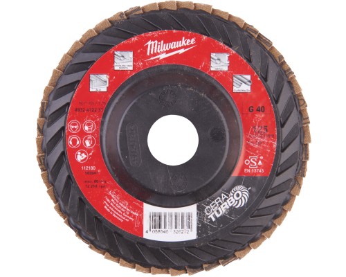 Круг зачистний Milwaukee пелюстковий CERA TURBO SLC50/125, зерно 60, 125 мм (4932472232)