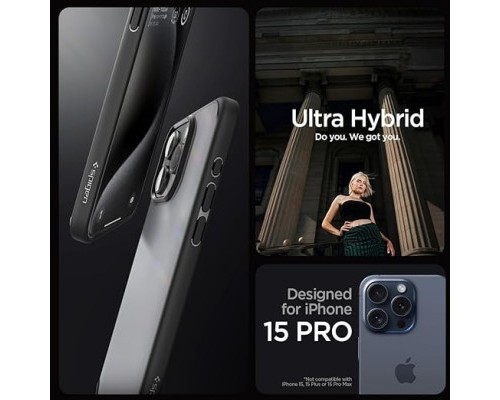Чохол до мобільного телефона Spigen Apple iPhone 15 Pro Ultra Hybrid Frost Black (ACS06709)