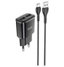 Зарядний пристрій HOCO C88A Star round dual port charger set(Type-C) Black (6931474749543)