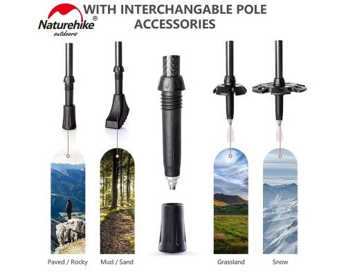 Трекінгові палиці Naturehike NH20DS003 135 см чорний/червоний 2 шт (6927595746233) Трекінгові палиці Naturehike NH20DS003 135 см чорний/червоний 2 шт (6927595746233)