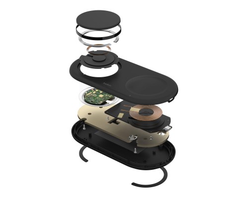 Зарядний пристрій Belkin 2in1 15W Pad Qi2 black (WIZ021VFBK)