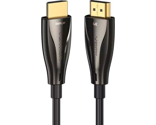 Кабель мультимедійний HDMI to HDMI 20.0m V2.0 Optical 4K 60Hz 18Gbps Dolby 7.1 PVC Black Zinc Alloy Vention (ALABQ)