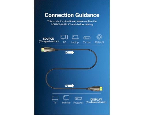 Кабель мультимедійний HDMI to HDMI 20.0m V2.0 Optical 4K 60Hz 18Gbps Dolby 7.1 PVC Black Zinc Alloy Vention (ALABQ)