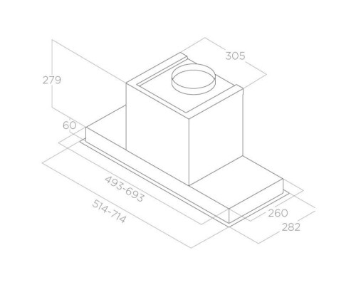 Витяжка кухонна Elica HIDDEN 2.0 BL MAT/A/52