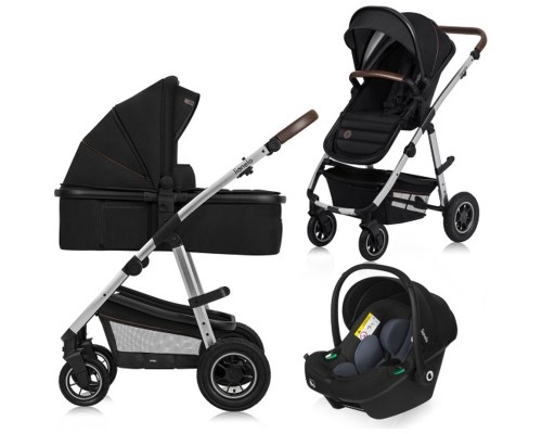 Коляска Lionelo 3 в 1 Amber 3 Black Silver (LO-AMBER BLACK SILVER (3in1))