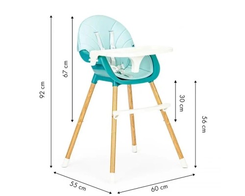 Стілець для годування Ecotoys 2 в 1 SMART Blue (HA-004 BLUE)
