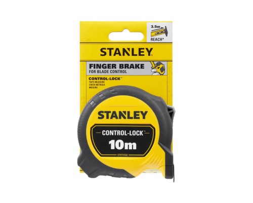 Рулетка Stanley CONTROCONTROL-LOCK 10мх25мм двостороння шкалаL-LOCK 10мх25мм, двосотроння шкала (STHT37233-0)