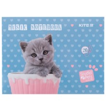 Зошит Kite для нот Studio Pets А5, 20 аркушів (SP24-405)
